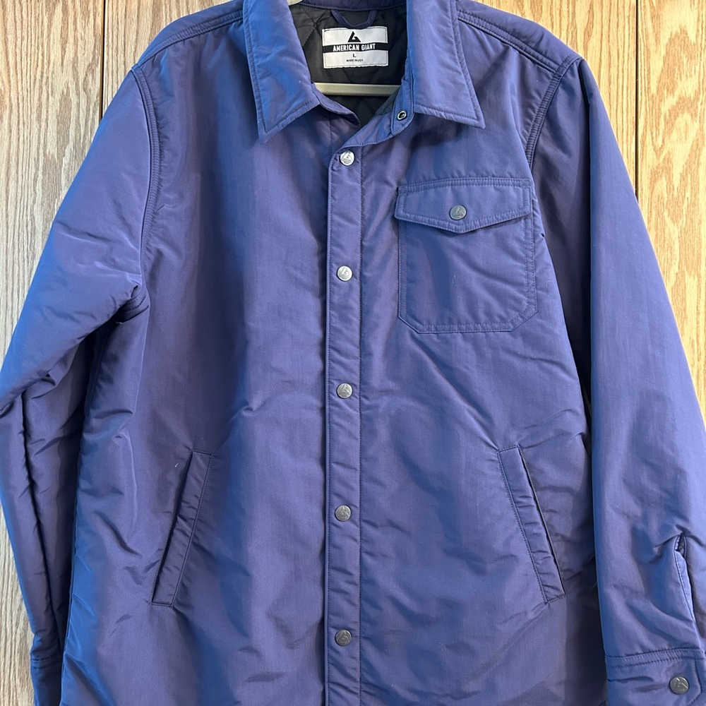 NWOT American Giant Blue Raincoat Classic Collar